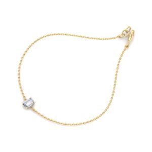 Dainty Diamond Bracelet  - 1/2 Ctw  Emerald Lab Created Diamond, Yellow Gold