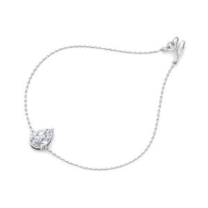 Dainty Diamond Bracelet - 1/2 Ctw Pear Lab Created Diamond,, White Gold