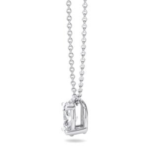 Classic Solitaire Pendant - 1/2 Ctw Oval Lab Created Diamond, White Gold