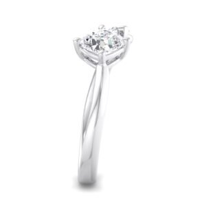 Twin Ring - 1 1/2 Ctw Pear and Cushion Lab Created Diamond, White Gold