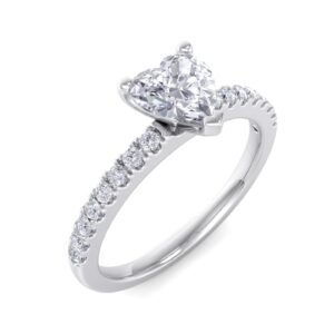 The Pinky Promise Ring - Heart Shape Lab Created Diamond, White Gold