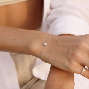 Dainty Diamond Bracelet - 1/2 Ctw Pear Lab Created Diamond,, White Gold